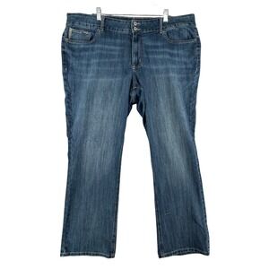 Maurices Womens Plus Size 22W 44x30 Med Wash Bootcut‎ Jeans Denim Stretch